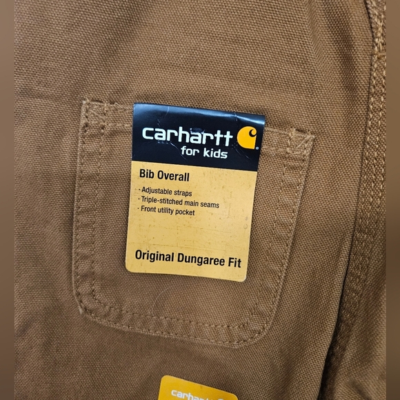 NWT Carhartt Kids Overalls in Rich Brown - Picture 4 of 4